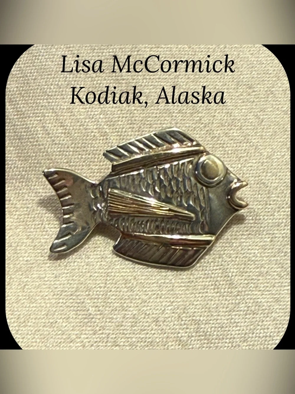14K Gold & Sterling Silver Brooch